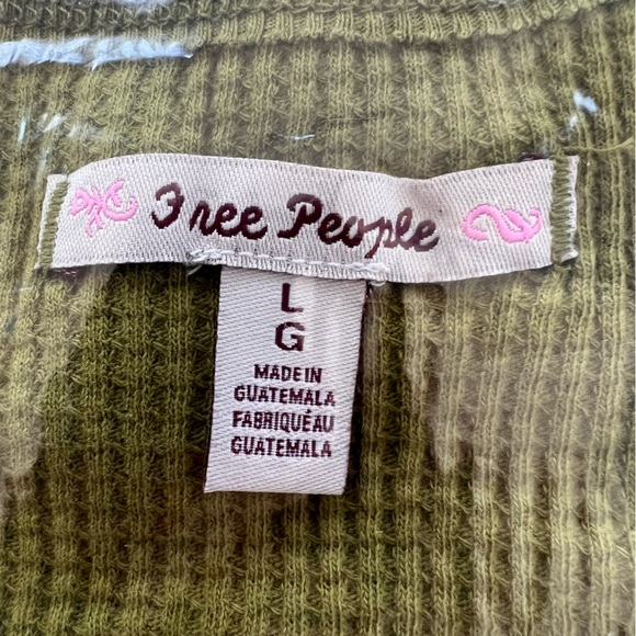 Free People Santa Clara Thermal Tee Ferngully Size L NWT - Picture 6 of 8